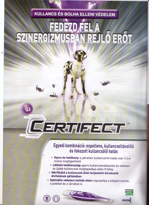 Certifect kullancs és bolha elleni védelem – termékismertető, 1. oldal