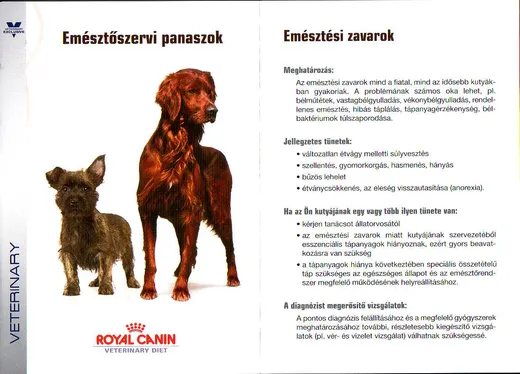 Royal Canin emésztőszervi panaszok (kutya) – termékismertető, 1. oldal