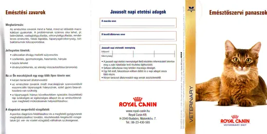 Royal Canin emésztőszervi panaszok (macska) – termékismertető, 1. oldal